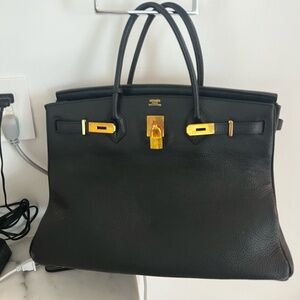 HERMES BIRKIN LOOK A LIKE BLACK BAG
